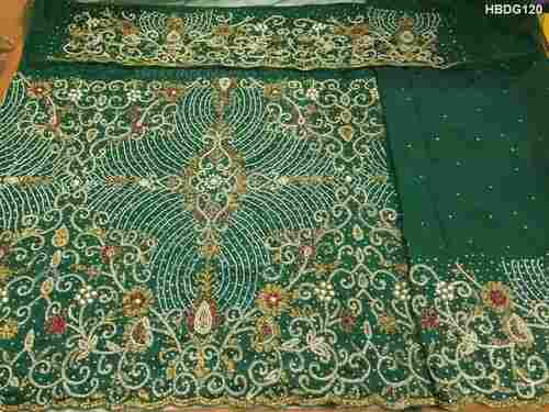 Silk Taffeta Heavy Beaded Designer George Fabric For Wedding
