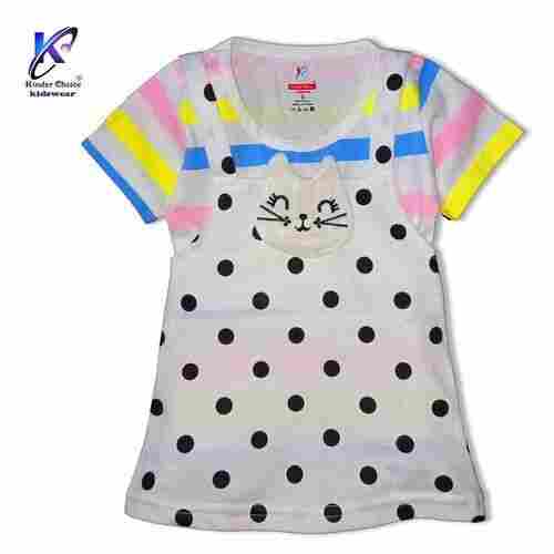 Multi-Color Casual Wear Half-Sleeve Dungaree For Baby Girls