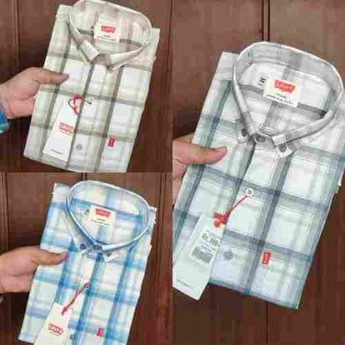 Multi-Color Checked Party Wear Mens Cotton Shirts