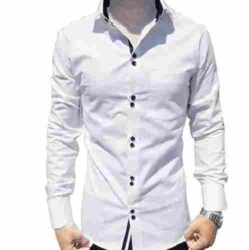 Comfortable To Wear And Shrink Resistance Mens White Cotton Shirt 