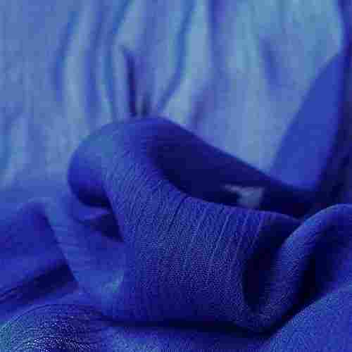 Comfortable, Easily Washable Blue Polyester Chiffon Fabric