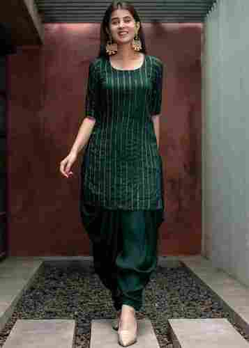 Green Silk Punjabi Patiala Suit