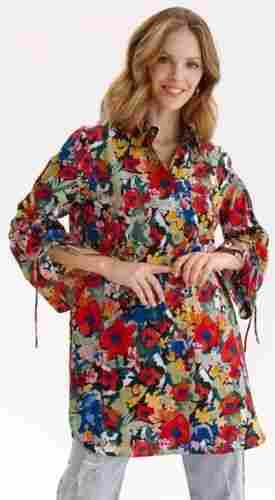 Ladies Quarter Sleeves Printed Pattern Tunic