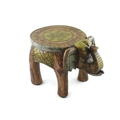 Carved Wooden Gold Coloured Elephant