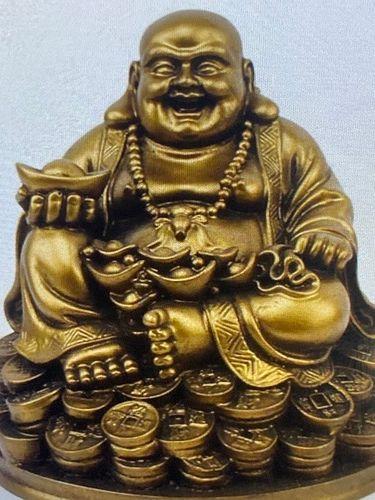 Marble laughing Buddha statue