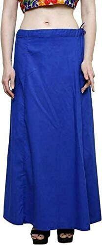 Daily Wear Regular Fit Plain Breathable Cotton Readymade Blue Ladies Petticoat