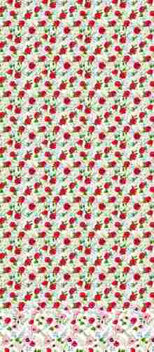 Red Flower Printed Digital kurti Fabric