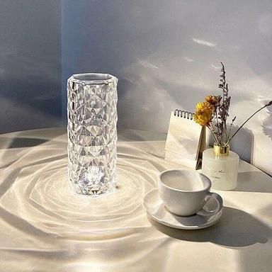 White Color Plastic Base Material Crystal Touch Lamp