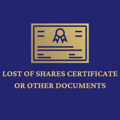 lost of Share certificate