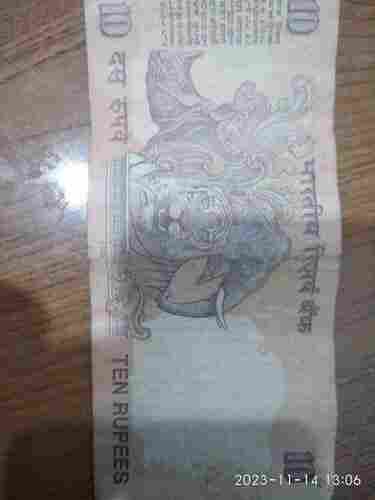18 years old VERY RARE Rs.10 Note [it has an alphabet at last and only contains 5 numbers (74802J)] signed by *Dr. R.V Reddy*