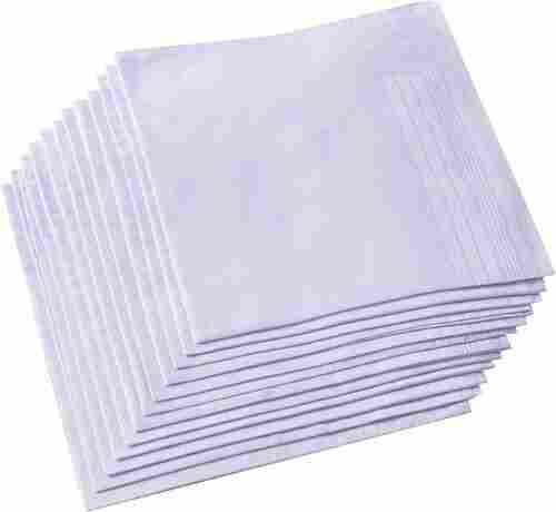 Skin Friendly And Washable White Cotton Handkerchiefs