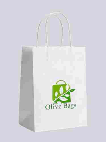 Paper Carry Bag White With Handle 25x10x30