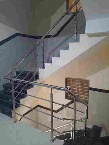 Silver Stainless Steel Glass Railing