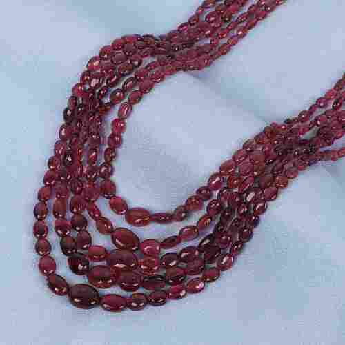 Natural Oval Shape Ruby Beads