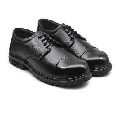 Mens Black Leather Police Shoes