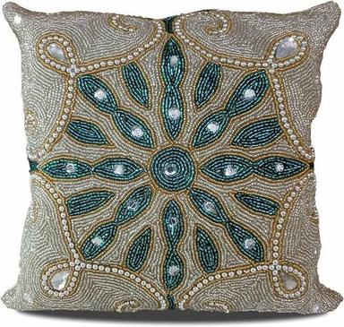 Cotton Fabric Handcrafted Bead Cushion