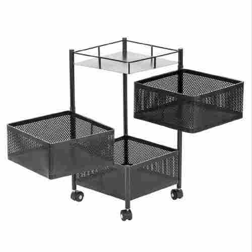 3 Layers MS 23 Inch Fruits Vegetable Kitchen Trolley