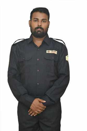 Black Color Cotton Material Mens Security Guard Uniform