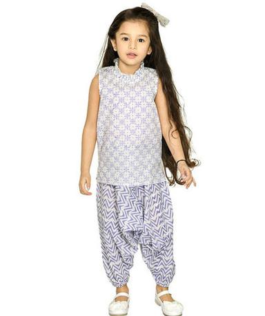 Tiny Bunnies Baby Girls Festival Party Cotton Top Dhoti Pant Set For 1 To 4 Years Kids