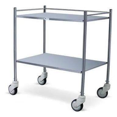 Silver Color Stainless Steel Material Medical Equipment Trolley