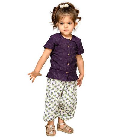Tiny Bunnies Baby Girls Printed Half Sleeves Birthday Wear Cotton Top Pant Set For 1 To 4 Years Kids