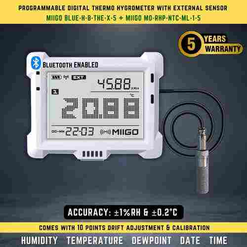 Programmable Digital Thermo Hygrometer Blue-H-B-The-X-5+ Mo-Rhp-Ntc-Ml-1-5 