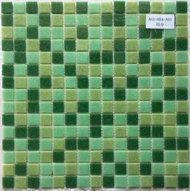 Multi Color Plain Pattern Green Glass Mosaic Tile