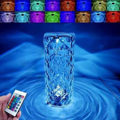 Crystal Lamp,16 Color Changing Rose Crystal Diamond Table Lamp,USB Rechargeable Touch Bedside Lamp Night Light with Remote Control