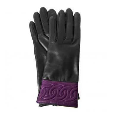 Black Leather Fashion Gloves