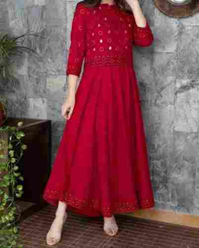 Red Rayon Gown