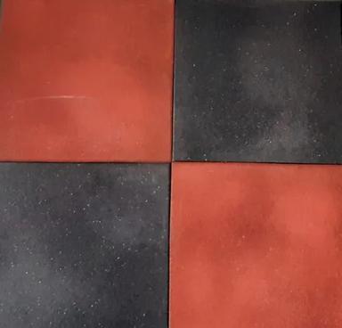 Slip Resistant Floor Mounted Square Shape Plain Rubber Tiles