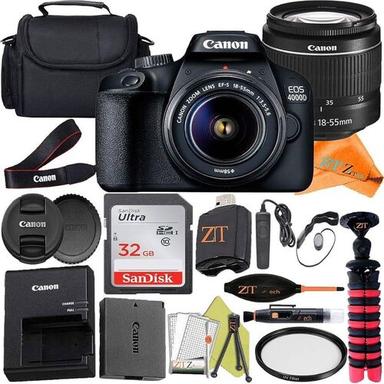 Canon EOS Rebel T7 DSLR Camera Bundle W/ Canon EF-S 18-55MM F/3.5-5.6 is II Lens + 2pc SanDisk 64GB Memory Cards, Wide Angle Lens, Telephoto Lens, 3pc Filter Kit + Accessory Kit