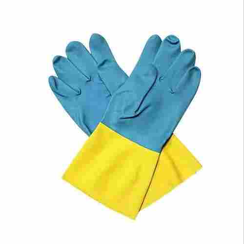 White And Blue Full Finger Hand Gloves