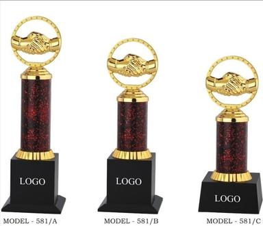 Round Golden Color Metal Corporate Trophies