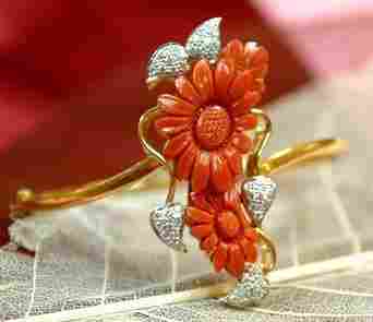 Designer Coral And Diamond Bracelets