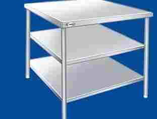 Stainless Steel Table With Under Shelves