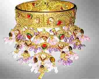 Designer Indian Studded Gold Bangles
