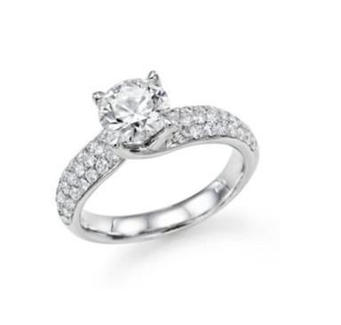 Real Round Diamond 1.00Cts Wedding Ring In White Gold Diamond Carat Weight: 1.00 Carat
