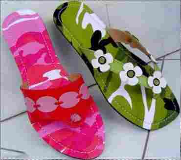 Camouflage Ladies Canvas Slippers