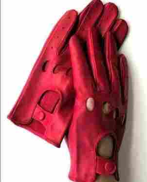 Natural Red Leather Gloves