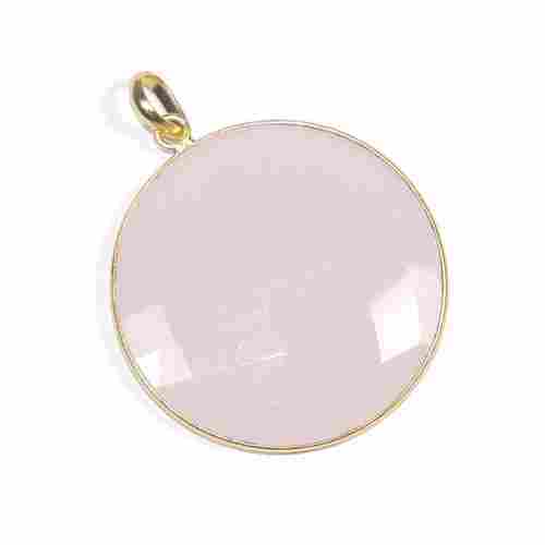 Pink Chalcedony 925 sterling silver Bezel Pendant