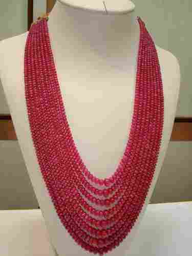 Red Ruby Beaded Necklace