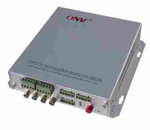4 Channel Video Audio Data Fibre Optic Transceiver