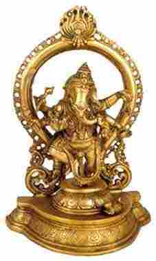 Decorative Lord Dancing Ganesha Statue Made By Metal Brass