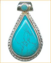 TURQUOISE STUDDED SILVER PENDANT