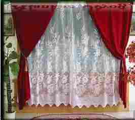 White And Red Designer Curtain