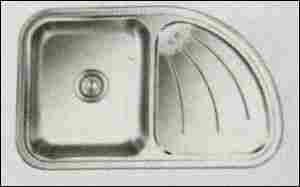Single Bowl Sink With Curved Drain Board