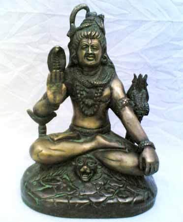 Light Weight Brass Shiva Sitting Statues