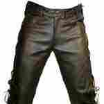 Mens Black Leather Trousers