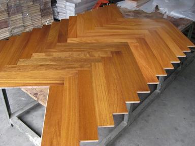 Iroko Fishbone Wood Flooring